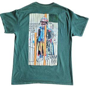 Jean Michel Basquiat Ripple Mens Graphic Print Short Sleeve T-Shirt Green L